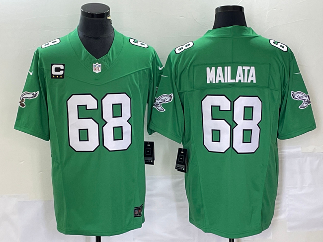 Men's Philadelphia Eagles #68 Jordan Mailata Green 2023 F.U.S.E. With 3-starC Patch Vapor Untouchable Stitched Football Jersey